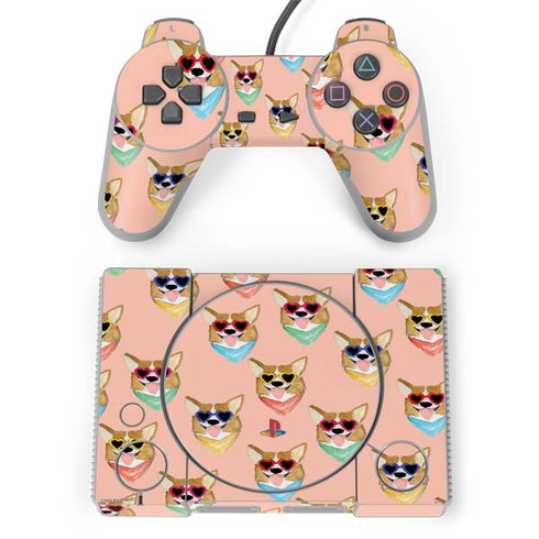 Bouffants and Broken Hearts Corgi Love PlayStation Classic Bundle Skin
